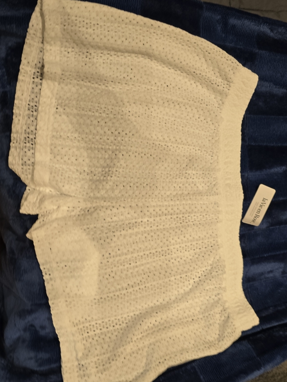 Lively Cream Eyelet Knit Athletic Shorts